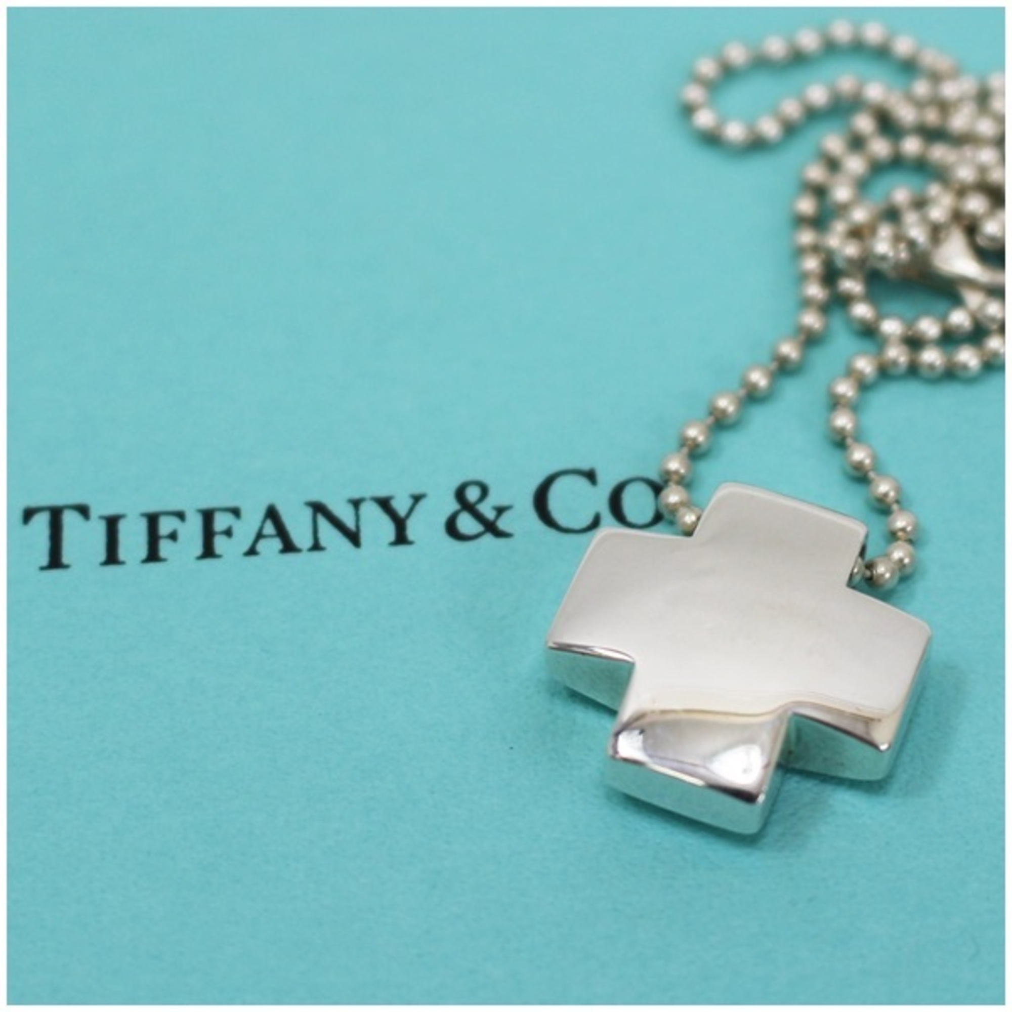 Tiffany Necklace Roman Cross Silver 925 Lady's Pendant